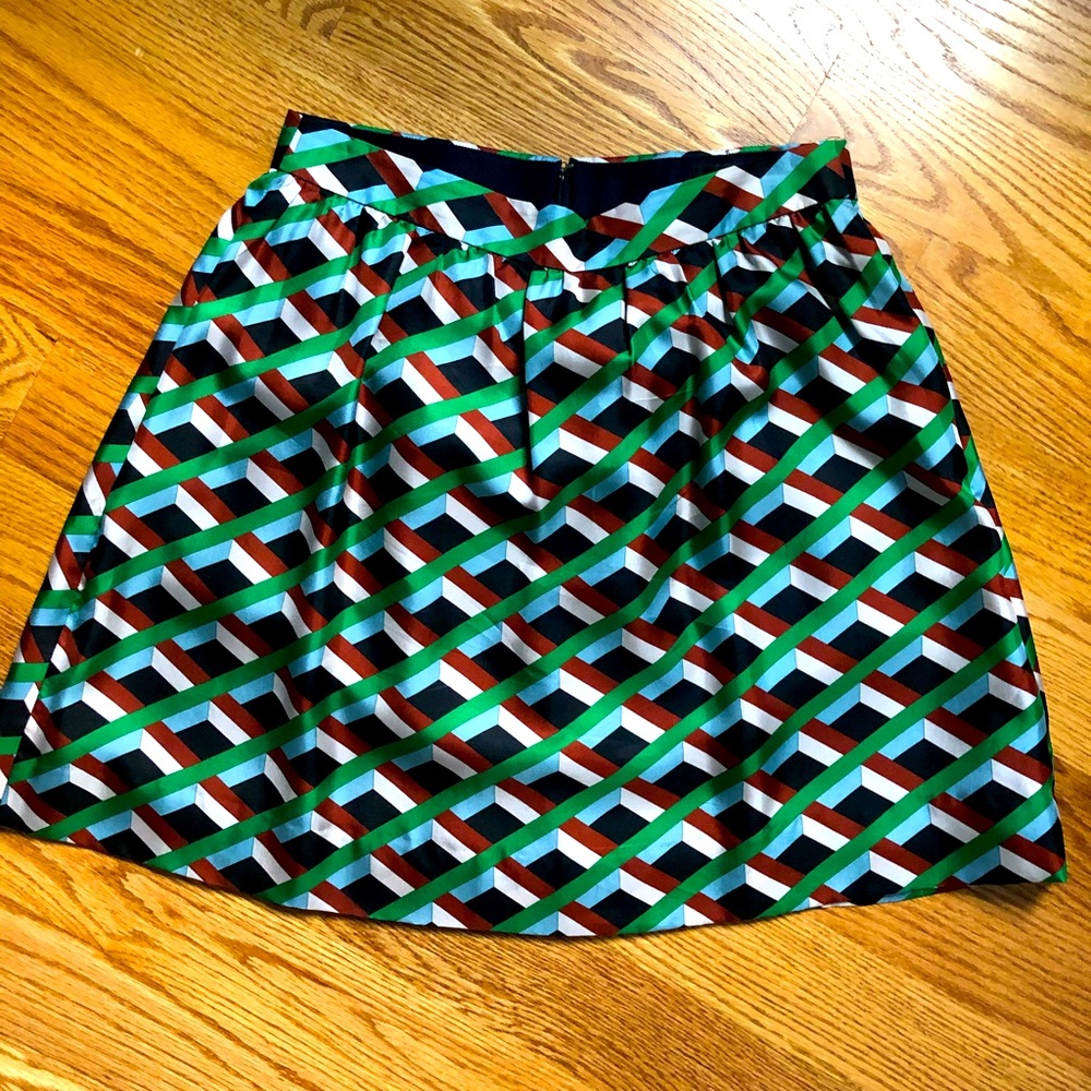 J CREW geometric silk skirt